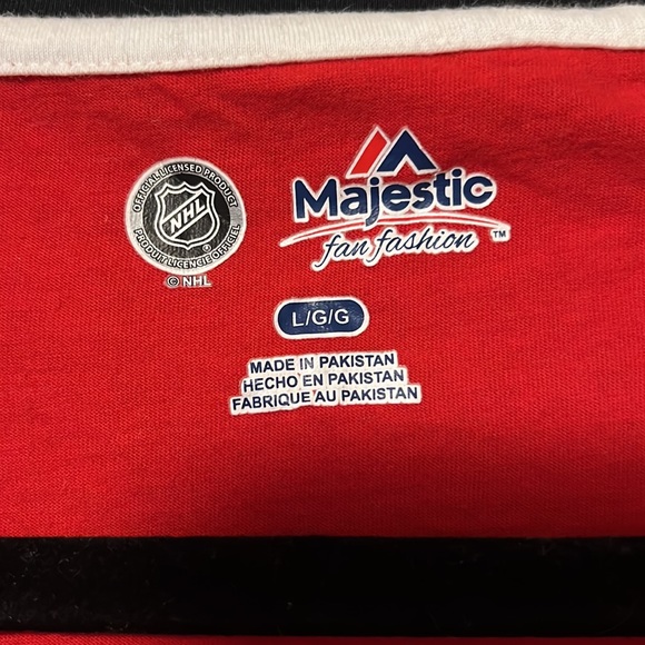 MAJESTIC—-Womans Blackhawks Hip Check Lace Up Long Sleeve- Large - Picture 2 of 7